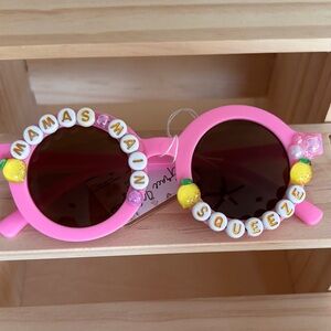 “Mamas main squeeze” Pink Sunglasses with Beaded Lettering